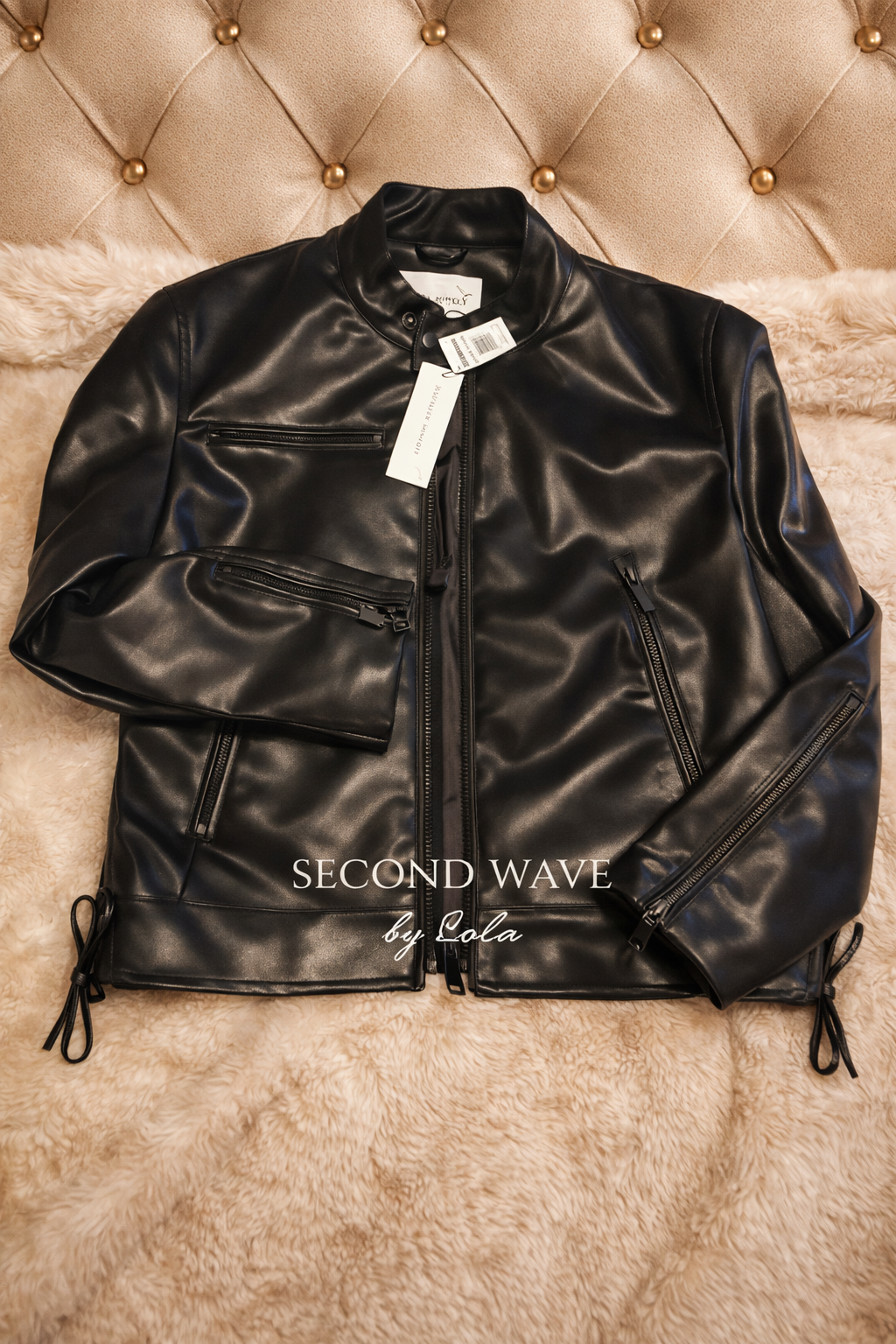 Rebecca Minkoff Black Faux Leather Moto Jacket – NEW WITH TAGS – Size S