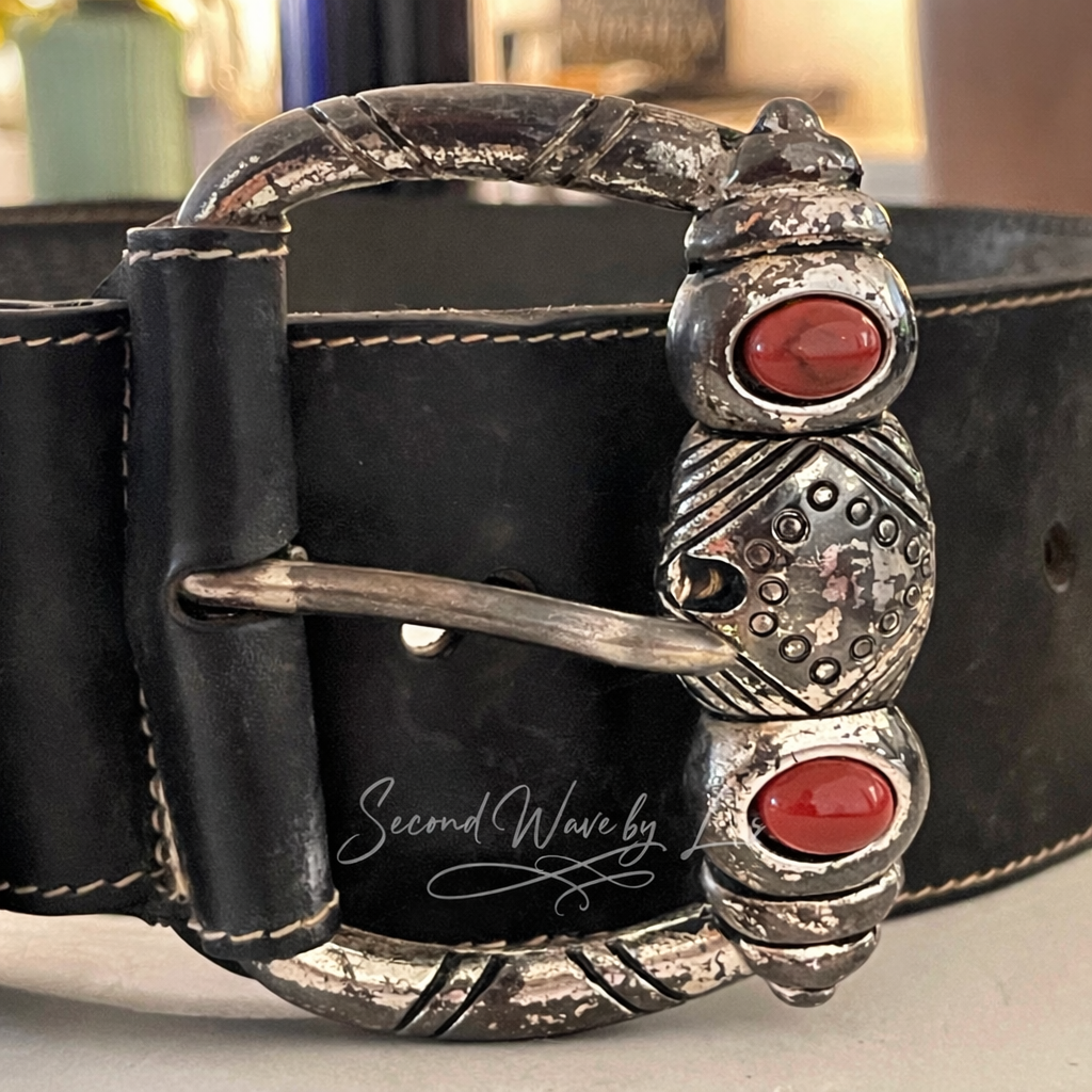 Vintage Italian Statement Belt – Doppiavita Leather & Pony Hair