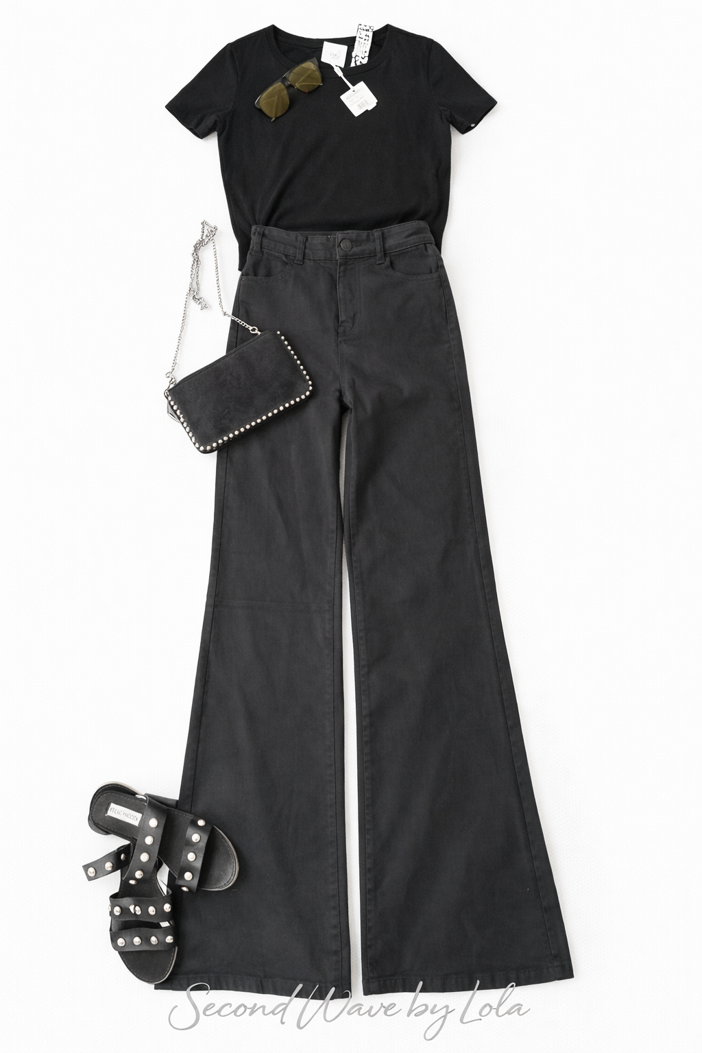 Boston Proper High-Rise Wide Leg Pants – Black – Size 0