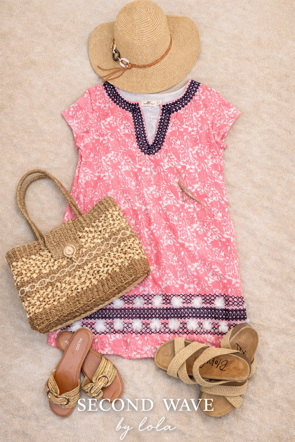 Vineyard Vines Coral Print Summer Dress – Size 4  Coastal Chic