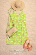Lilly Pulitzer Green Fruit & Floral Print Dress – Size 8