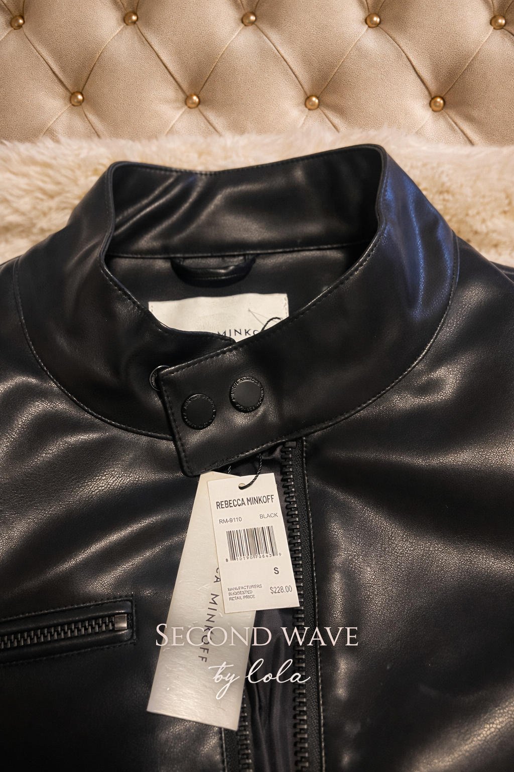 Rebecca Minkoff Black Faux Leather Moto Jacket – NEW WITH TAGS – Size S