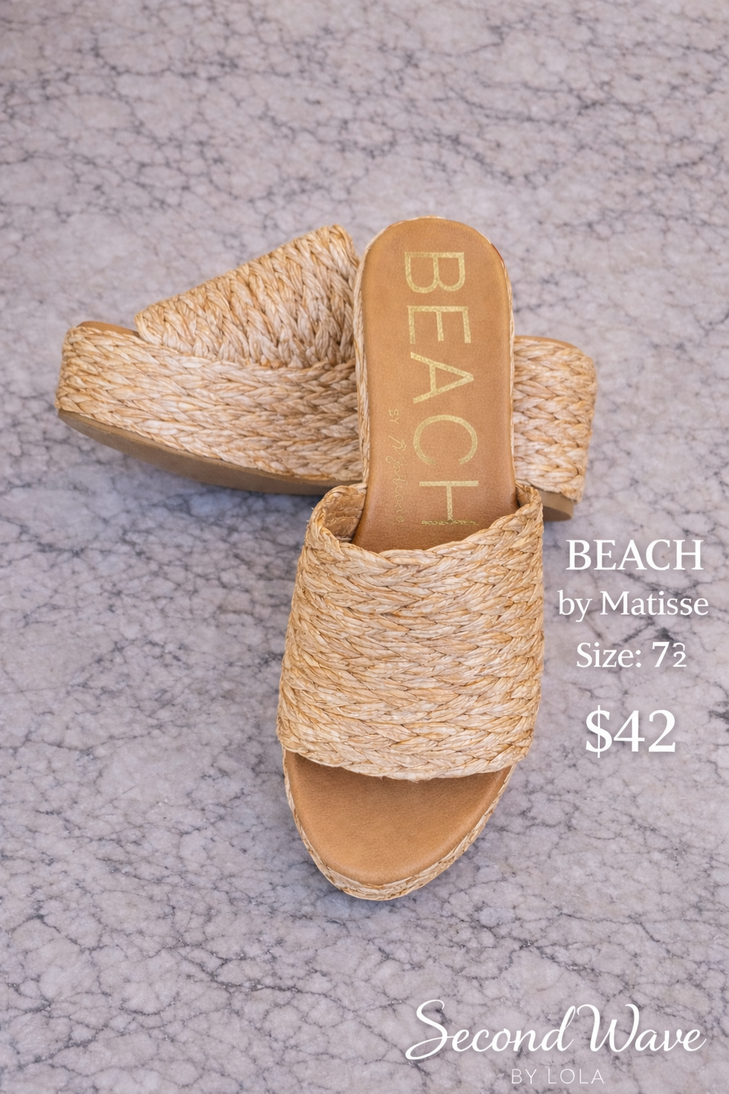 SOLD OUT! Riley Raffia Platform Sandals – Natural Woven Wedge | Size 7  Coastal Summer Sandals