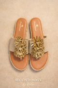 Tommy Bahama Tassel Slide Sandals – Size 8 – Neutral Resort Style