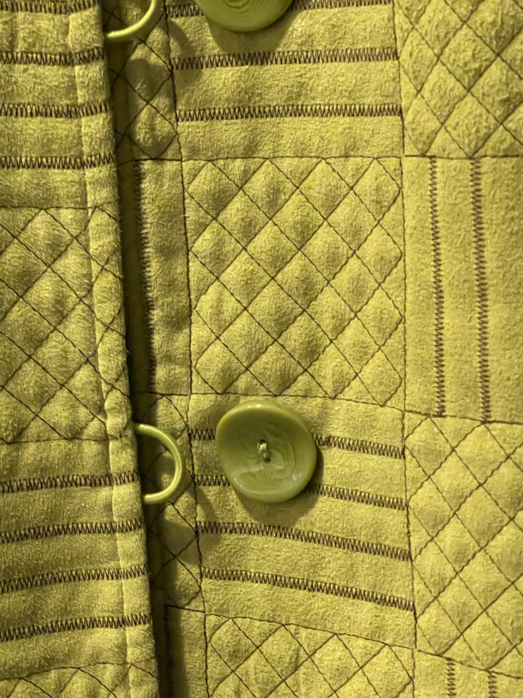 Multiples Quilted Patchwork Jacket –  Olive Petite Small