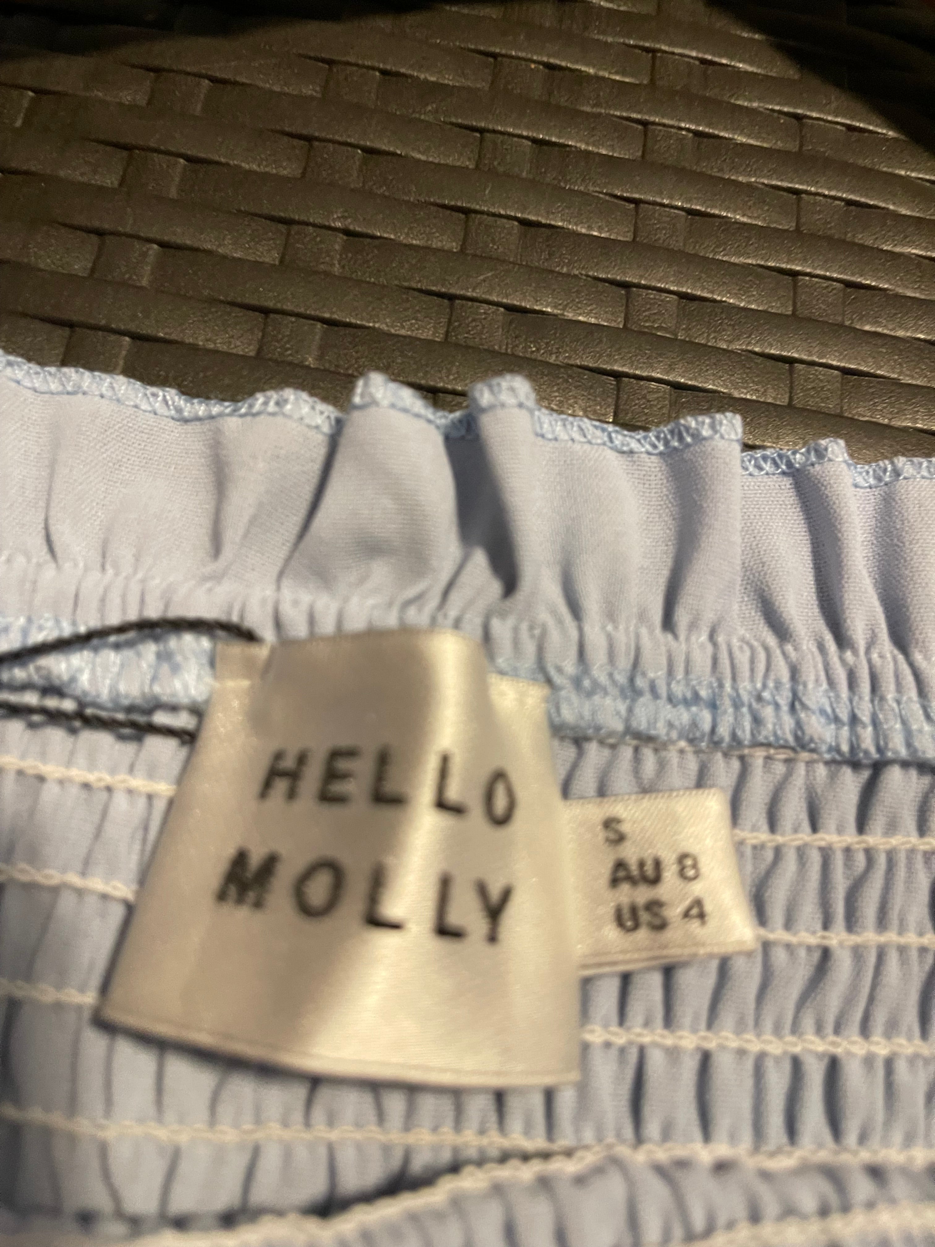 Hello Molly Blue Smocked Ruffle Mini Dress – Size Small