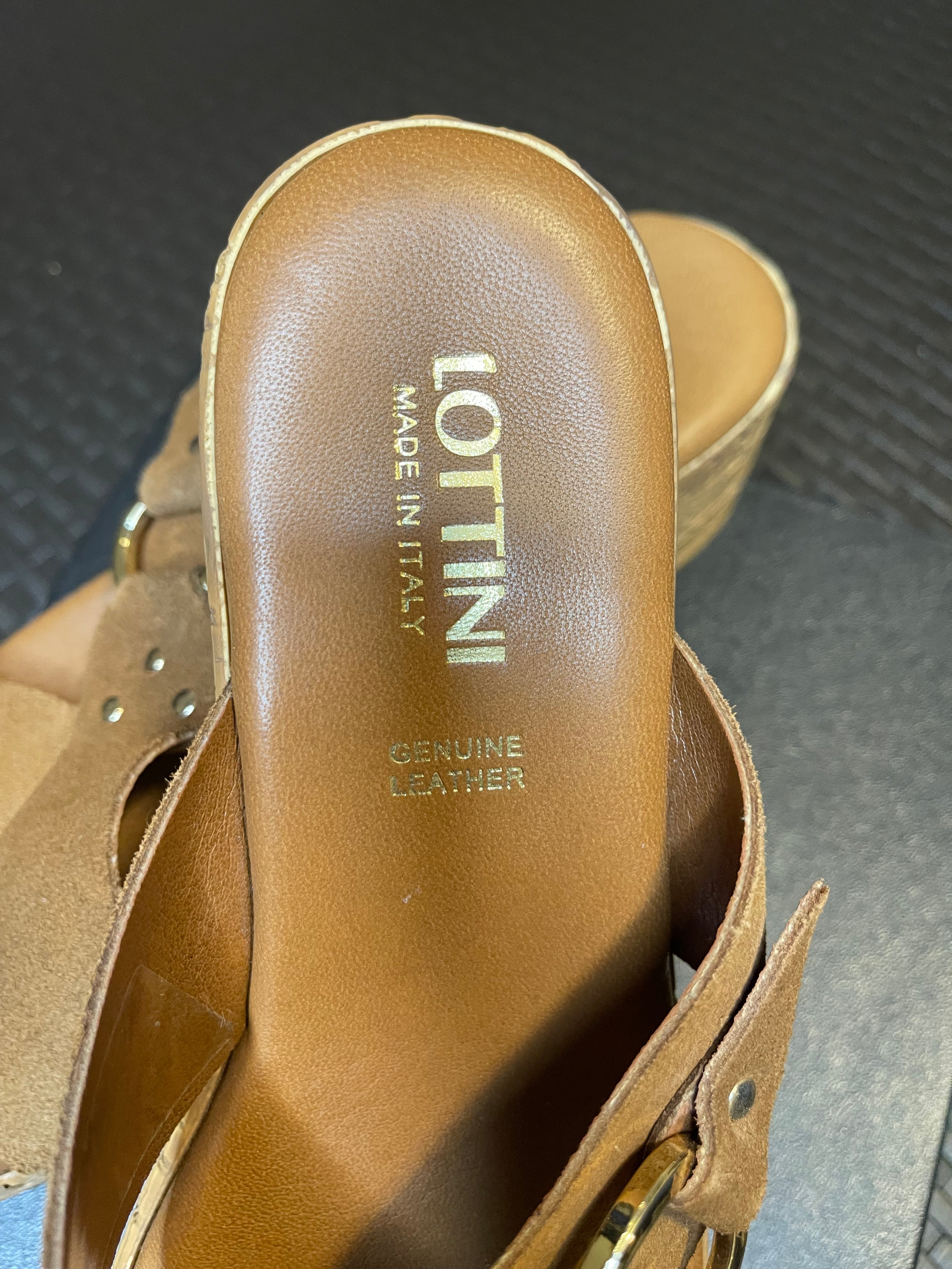 SOLD OUT! Lottini Genuine Leather Wedge Sandals – Made in Italy – Size 38