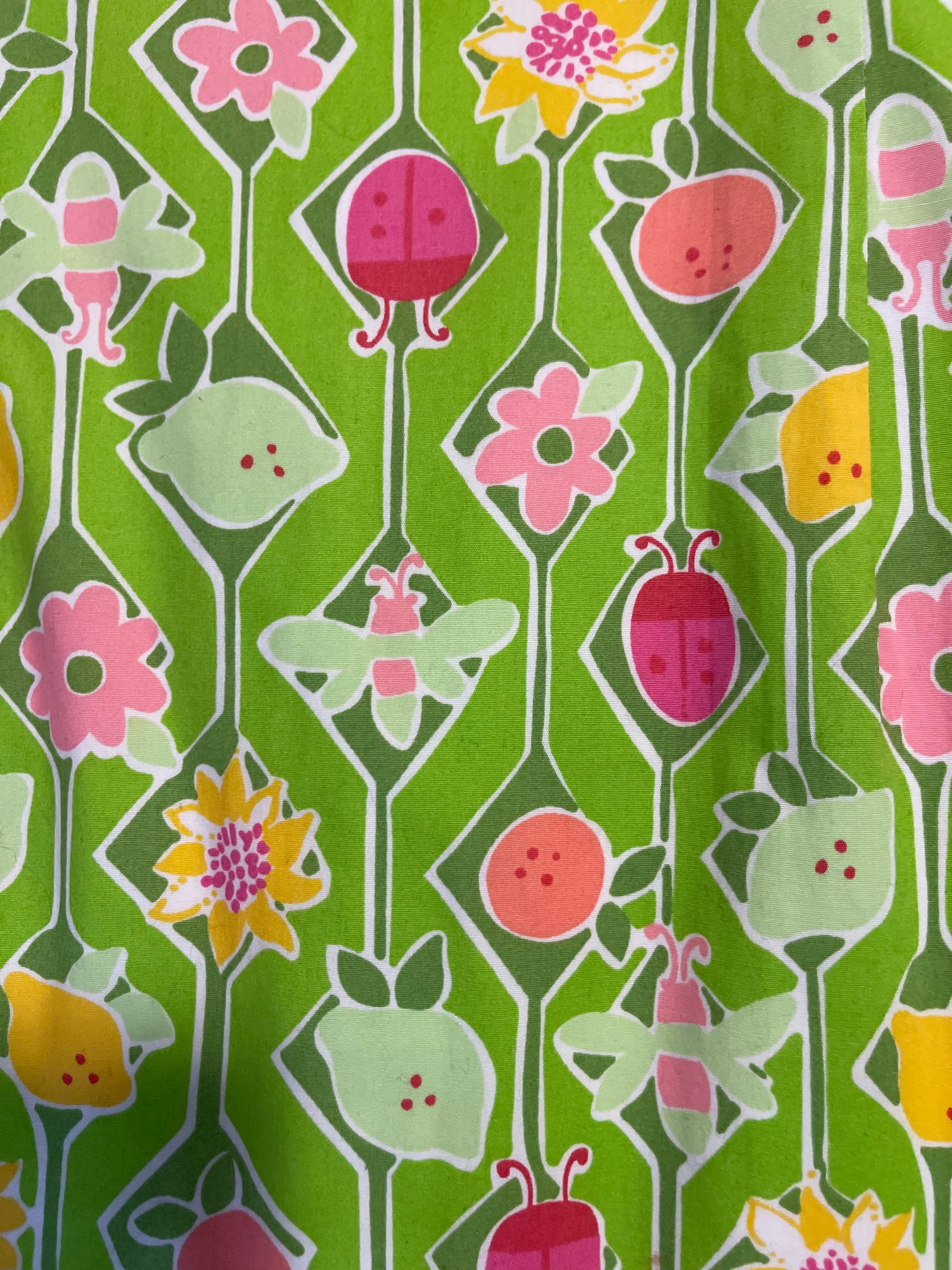 Lilly Pulitzer Green Fruit & Floral Print Dress – Size 8