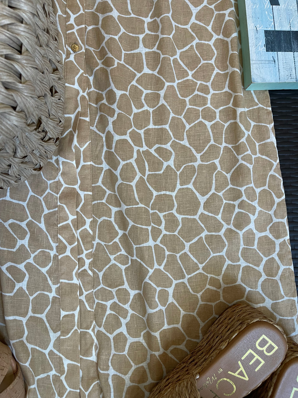 Michael Michael Kors Safari Print Button-Front Midi Dress – Size L  Resort & Coastal Style