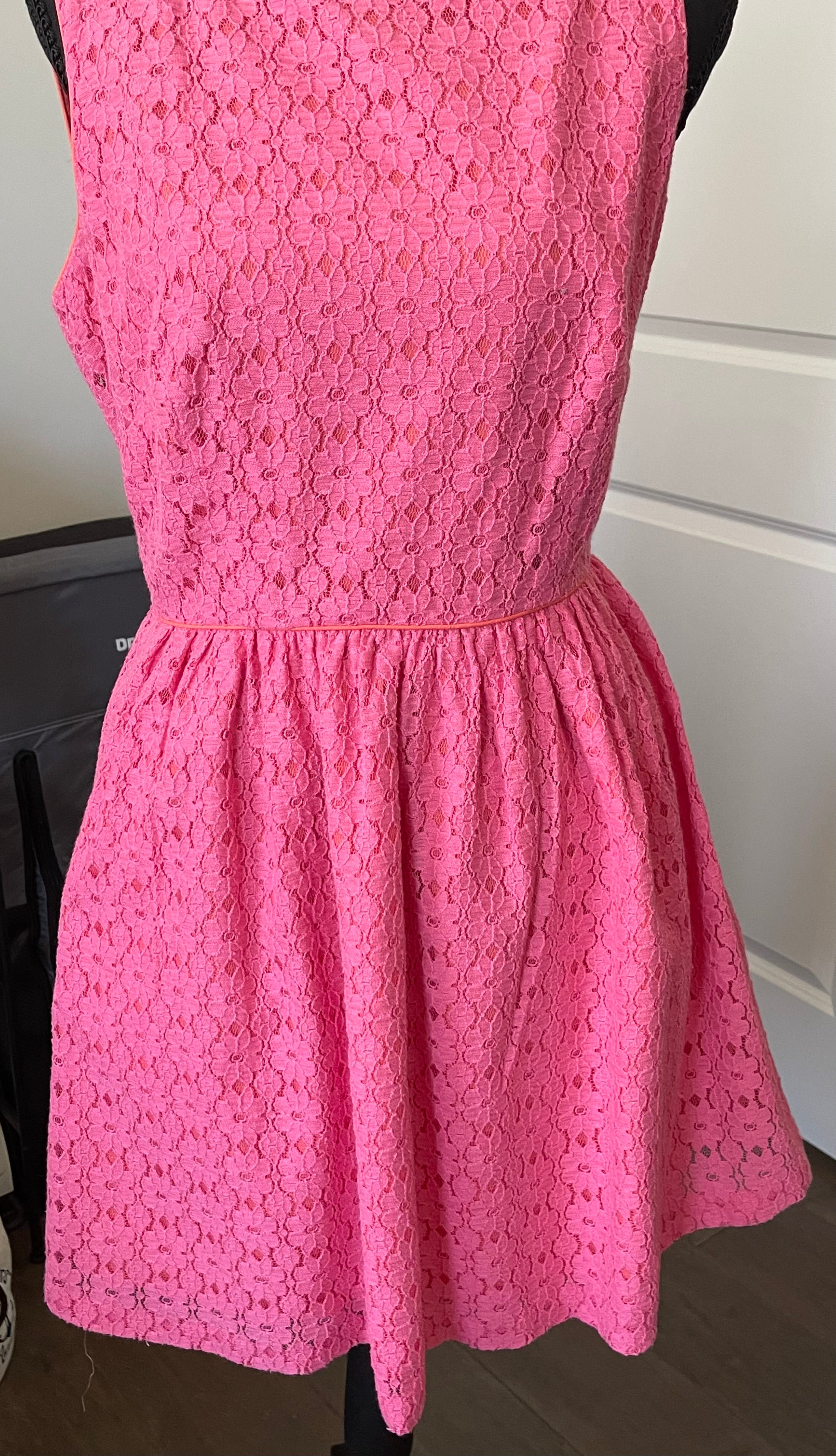 Lilly Pulitzer Pink Lace Fit & Flare Dress – Size 8