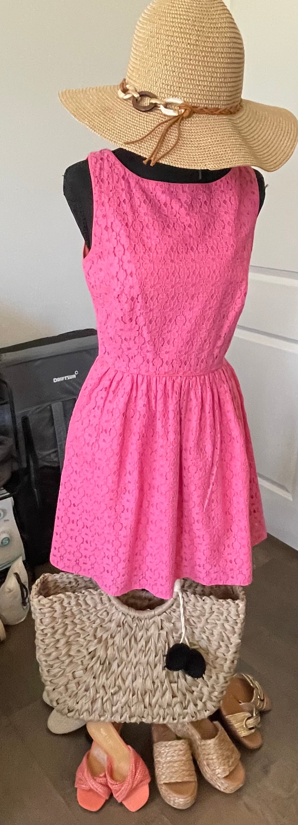 Lilly Pulitzer Pink Lace Fit & Flare Dress – Size 8
