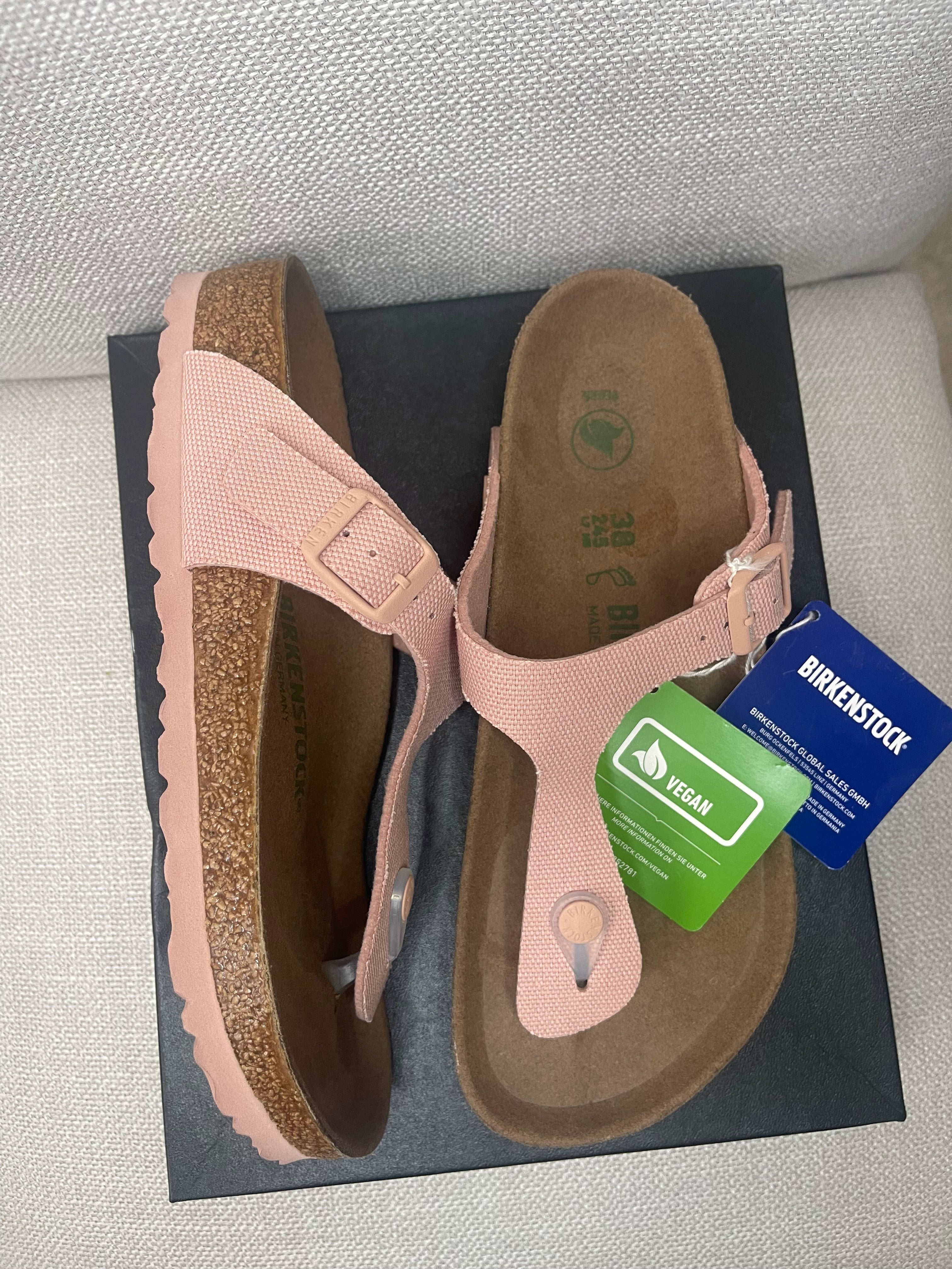 Birkenstock Gizeh Vegan Pink Sandals Thong Slide Comfort Footbed New Tags