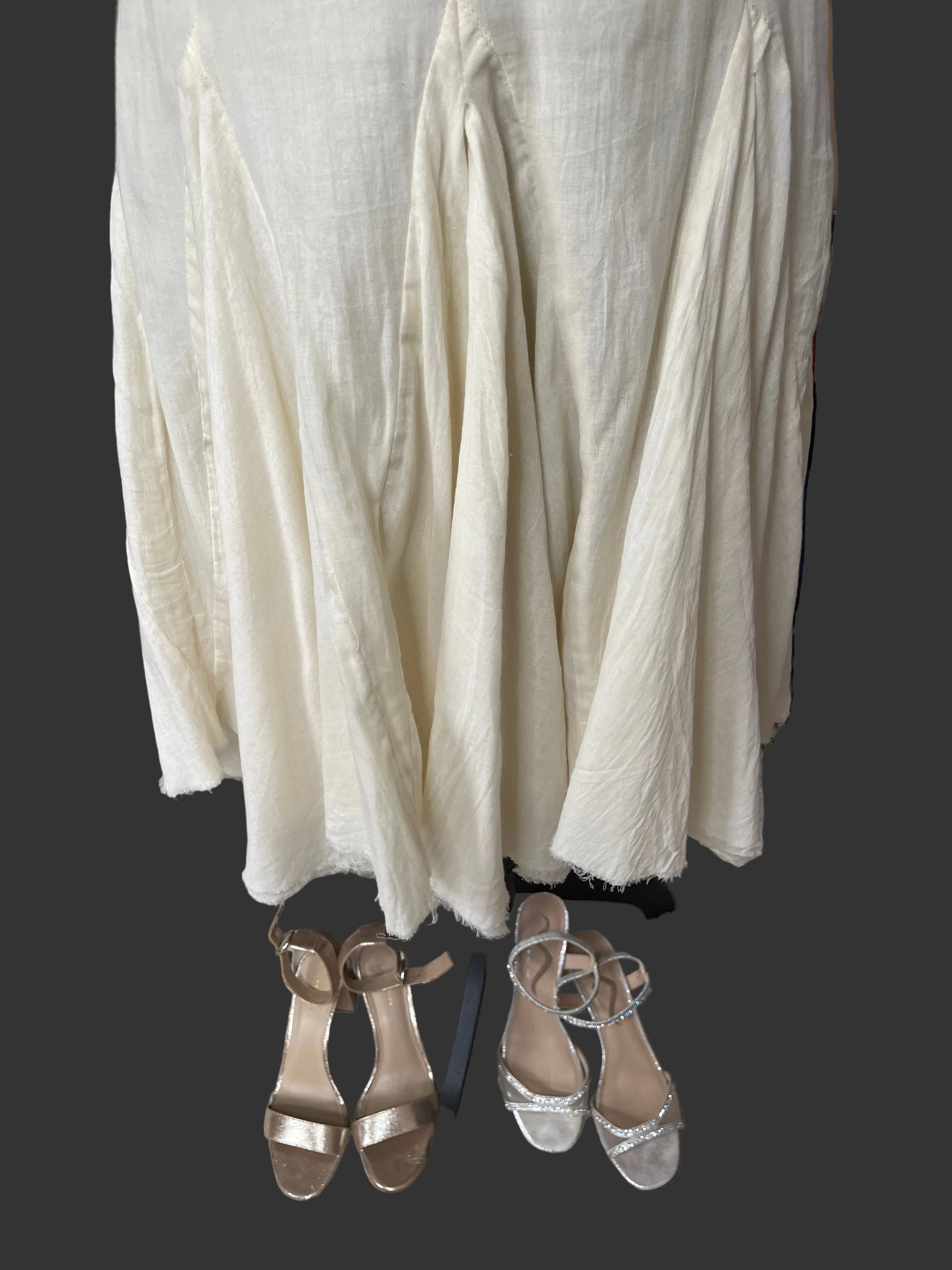 FP One Embellished Boho Slip Dress – Size 2 – Cream Vintage Style