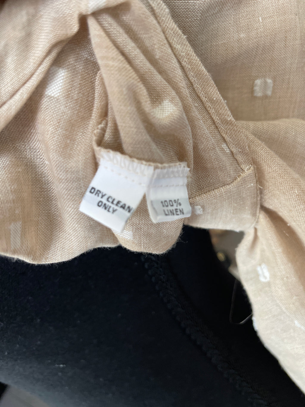 Spoiled Rotten 100% Linen Tie Front Blouse – Size M – Beige