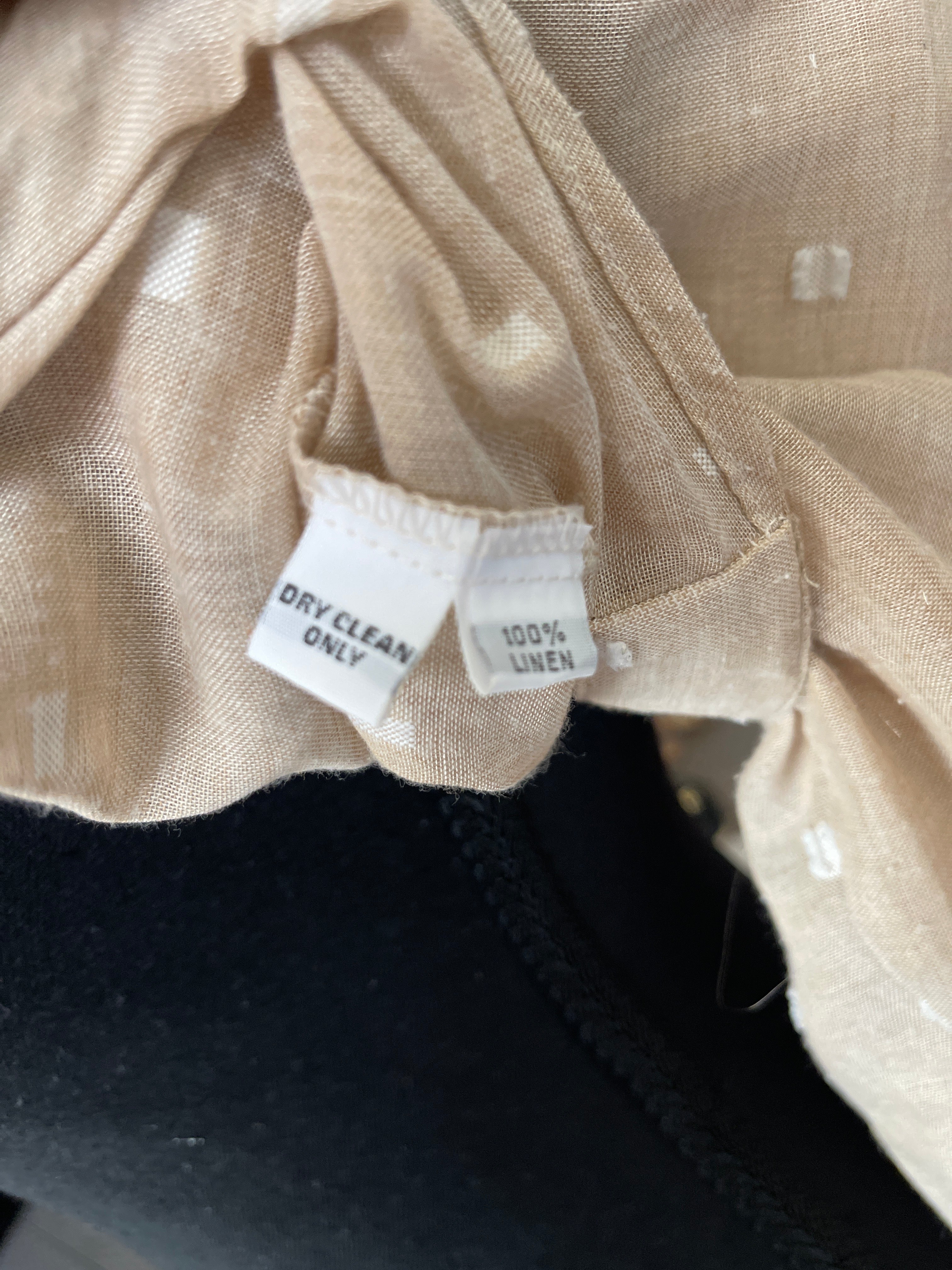 Spoiled Rotten 100% Linen Tie Front Blouse – Size M – Beige