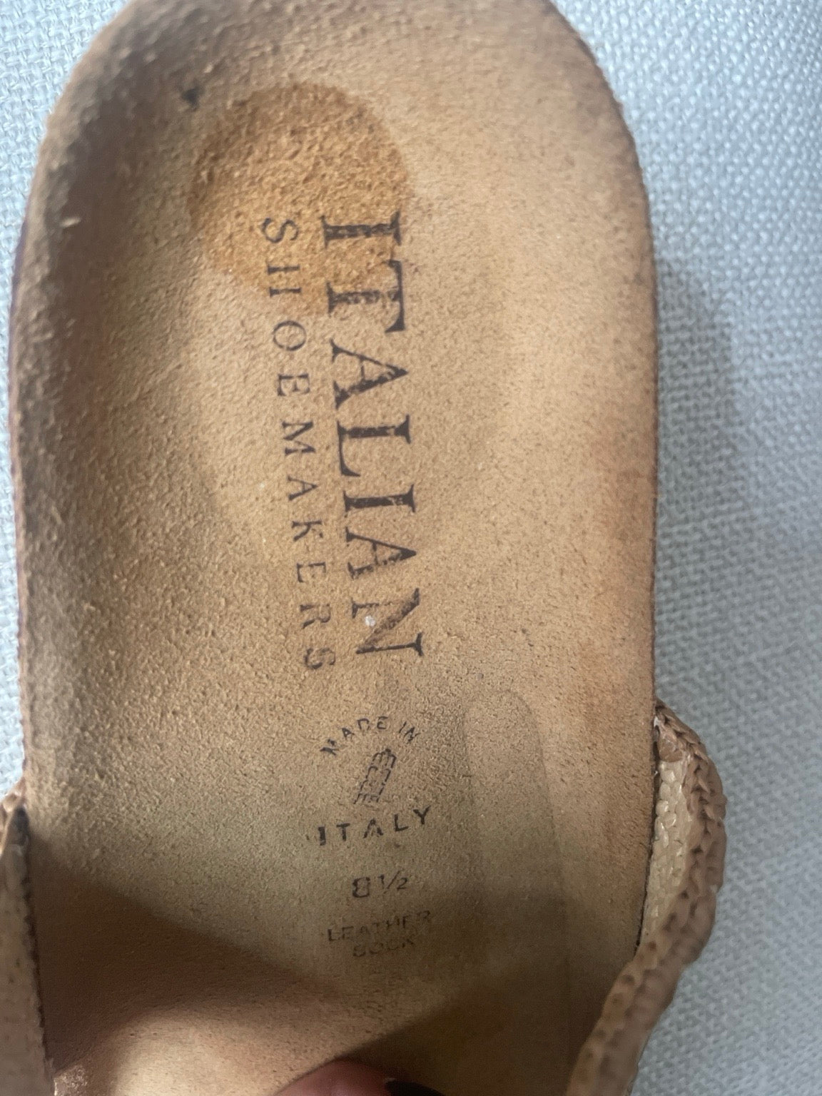 Italian Shoemakers Raffia Slide Sandals Womens 8.5 Cork Footbed Boho Summer Comfort