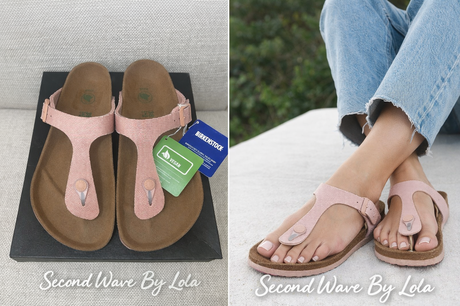 Birkenstock Gizeh Vegan Pink Sandals Thong Slide Comfort Footbed New Tags