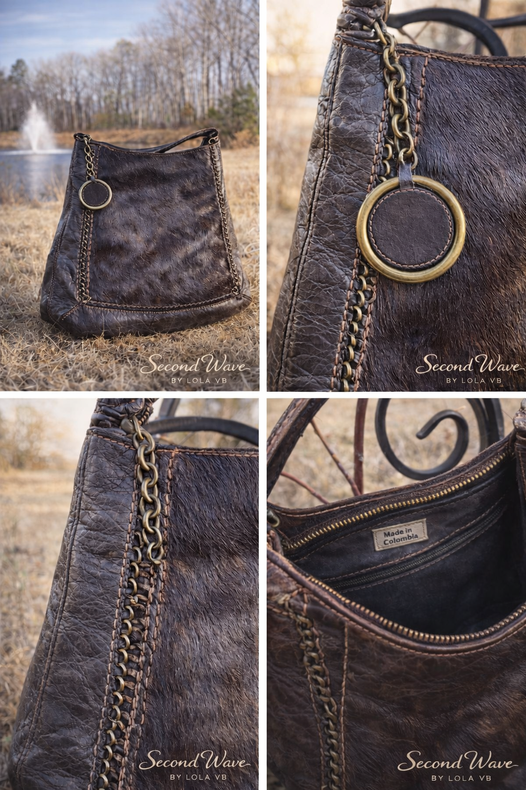 Genuine Cowhide Leather Handbag | Vintage Colombian Purse …